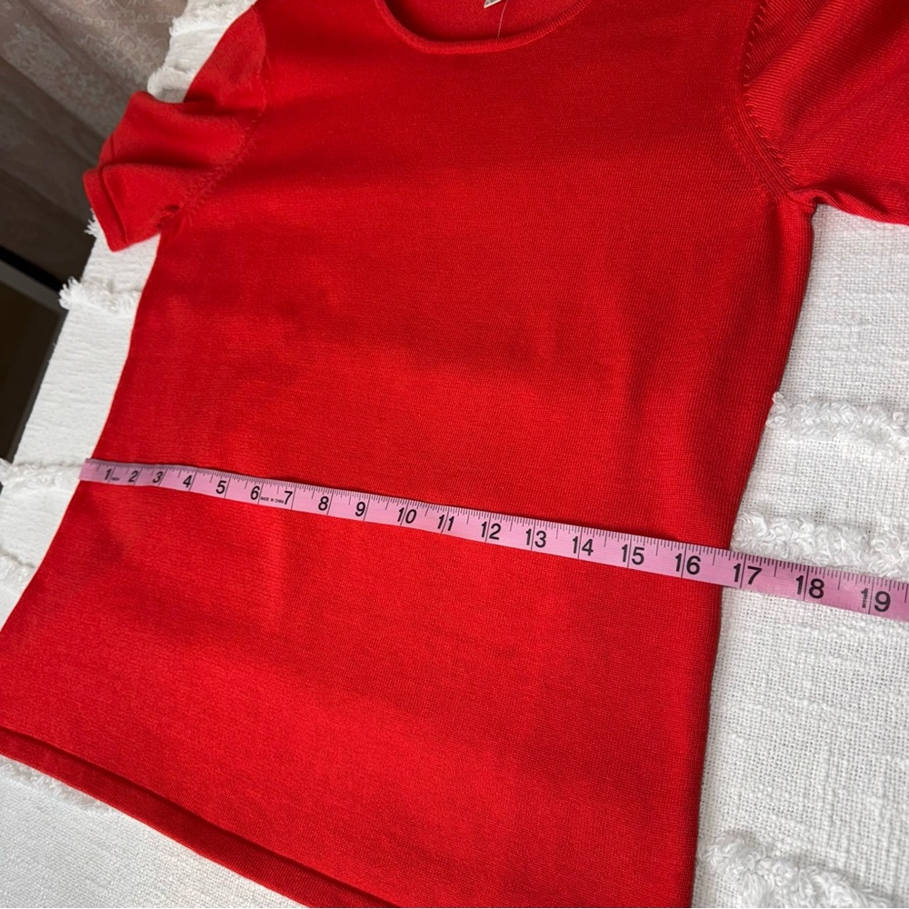 Casual Corner Vibrant Red Short Sleeve Tee - Picture 5 of 8